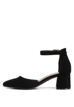 Load image into Gallery viewer, Kody Suede Ankle Strap Block Heel Sandals
