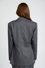 Load image into Gallery viewer, GRAY PIN STRIPED BLAZER JACKET
