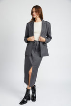 Load image into Gallery viewer, GRAY PIN STRIPED BLAZER JACKET
