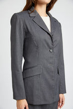 Load image into Gallery viewer, GRAY PIN STRIPED BLAZER JACKET
