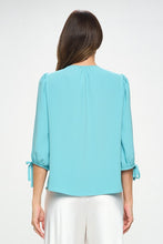 Load image into Gallery viewer, Solid V neck Top with Self Tie Sleeves
