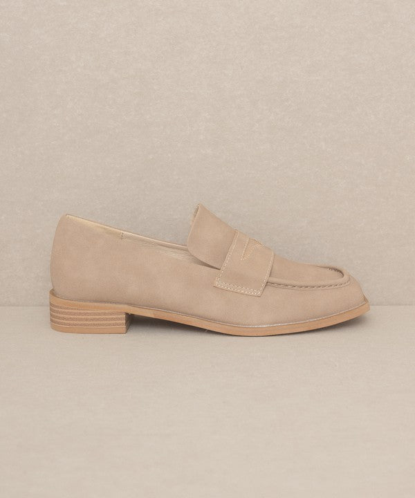 Square Toe Penny Loafers