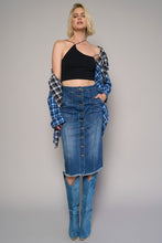 Load image into Gallery viewer, Front Button Denim Midi Skirt
