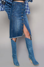 Load image into Gallery viewer, Front Button Denim Midi Skirt
