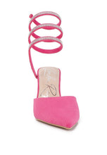 Load image into Gallery viewer, Elvira Rhinestone Embellished Strap Up Sandals
