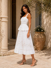Load image into Gallery viewer, Valentina Mediterranean Charm Embroidered Midi Dress
