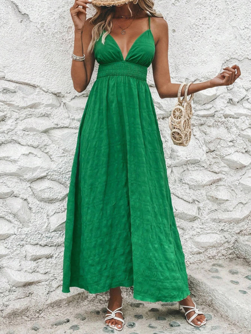 Crisscross V-Neck Maxi Cami Dress