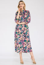 Load image into Gallery viewer, Celeste Floral Midi Dress with Bow Tied
