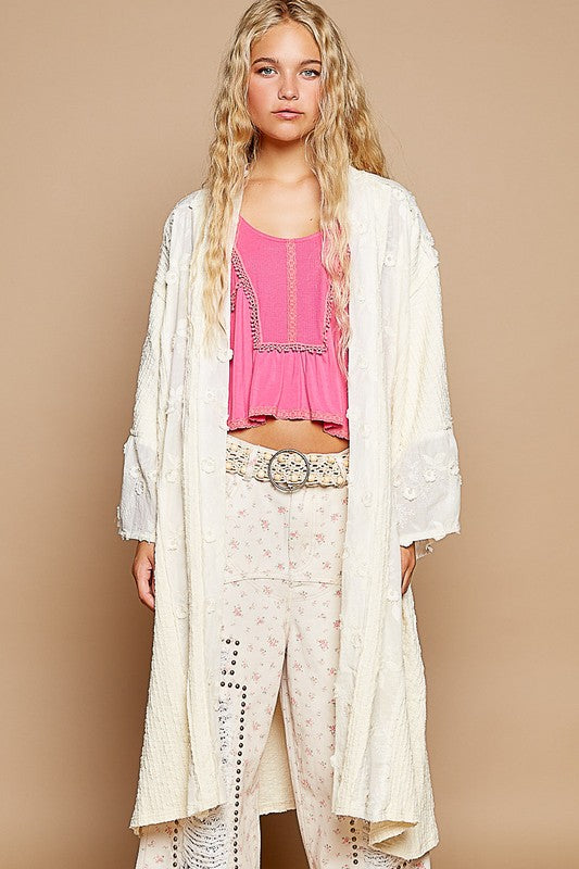 Francis Lace Trim Longline Cardigan