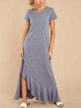 Load image into Gallery viewer, Slit Round Neck Short Sleeve Maxi Dress
