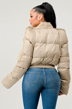 Load image into Gallery viewer, Plush Puff Sleeve Bomber Jacket
