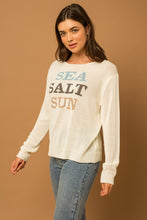 Load image into Gallery viewer, Round Neck Long Sleeve Sea Salt Sun Sweater
