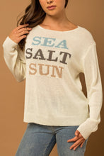 Load image into Gallery viewer, Round Neck Long Sleeve Sea Salt Sun Sweater
