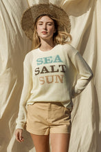 Load image into Gallery viewer, Round Neck Long Sleeve Sea Salt Sun Sweater
