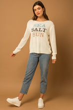 Load image into Gallery viewer, Round Neck Long Sleeve Sea Salt Sun Sweater
