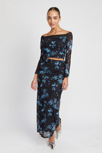 Load image into Gallery viewer, FLORAL SHEER MAXI SKIRT
