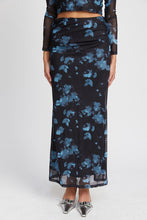 Load image into Gallery viewer, FLORAL SHEER MAXI SKIRT
