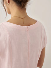 Load image into Gallery viewer, 100% Linen Natural Summer V-Neck Dress ALEXA
