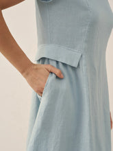 Load image into Gallery viewer, 100% Linen Natural Summer V-Neck Dress ALEXA
