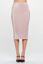 Load image into Gallery viewer, Solid Plisse Midi Skirt with Slit
