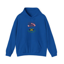 Load image into Gallery viewer, American Born Jamaican Roots Hoodie — Patriotic USA/Jamaica Flag Graphic
