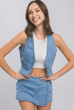 Load image into Gallery viewer, Denim Buttoned Vest Top
