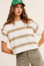 Load image into Gallery viewer, Lightweight Stripe Sweater Short Sleeve Top
