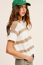 Load image into Gallery viewer, Lightweight Stripe Sweater Short Sleeve Top
