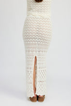 Load image into Gallery viewer, FITTED CROCHET MAXI SKIRT WITH SLIT
