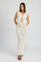 Load image into Gallery viewer, FITTED CROCHET MAXI SKIRT WITH SLIT
