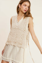 Load image into Gallery viewer, Self Side Tie Detailed Crochet Vest Top
