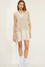 Load image into Gallery viewer, Self Side Tie Detailed Crochet Vest Top
