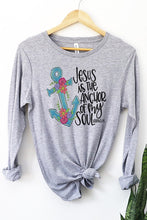 Load image into Gallery viewer, Easter Jesus Anchor To My Soul Long Sleeve Top
