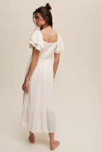 Load image into Gallery viewer, Square Neck Ruffled Short Sleeve Maxi Dress
