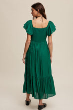 Load image into Gallery viewer, Square Neck Ruffled Short Sleeve Maxi Dress
