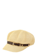 Load image into Gallery viewer, Belt Buckle Beret Straw Hat
