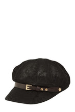 Load image into Gallery viewer, Belt Buckle Beret Straw Hat
