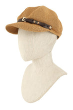 Load image into Gallery viewer, Belt Buckle Beret Straw Hat
