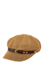 Load image into Gallery viewer, Belt Buckle Beret Straw Hat
