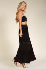 Load image into Gallery viewer, Lace Combo Tier Ruffle Maxi Skirt
