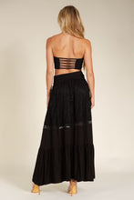 Load image into Gallery viewer, Lace Combo Tier Ruffle Maxi Skirt
