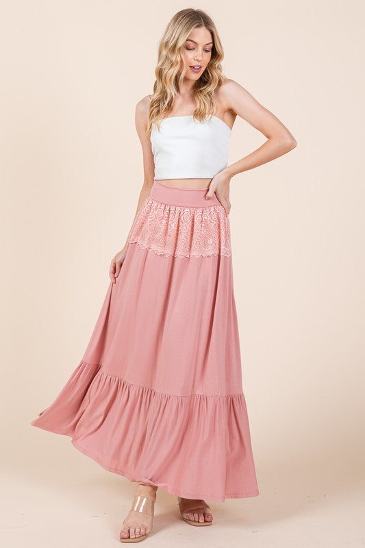 Lacey Detailed Ruffle Skirt