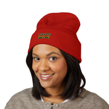 Load image into Gallery viewer, Jamaican Embroidered Cuffed Beanie — Reggae-Inspired Knit Hat
