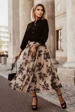 Load image into Gallery viewer, Women Leaves Embroidered High Waist Maxi Skirt
