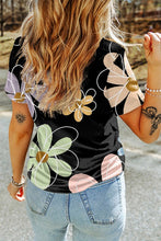 Load image into Gallery viewer, Women Flower Print Casual Round Neck T Shirt
