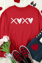 Load image into Gallery viewer, Women Puff XOXO Print Valentines Heart Sweatshirt
