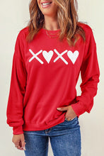 Load image into Gallery viewer, Women Puff XOXO Print Valentines Heart Sweatshirt
