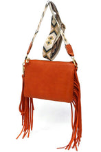 Load image into Gallery viewer, Aztec Guitar Strap Fringe Clutch Crossbody Bag
