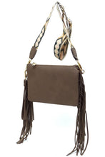 Load image into Gallery viewer, Aztec Guitar Strap Fringe Clutch Crossbody Bag
