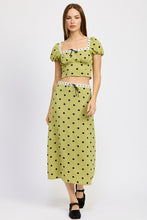 Load image into Gallery viewer, POLKA DOT MIDI SKIRT WITH LACE TRIM
